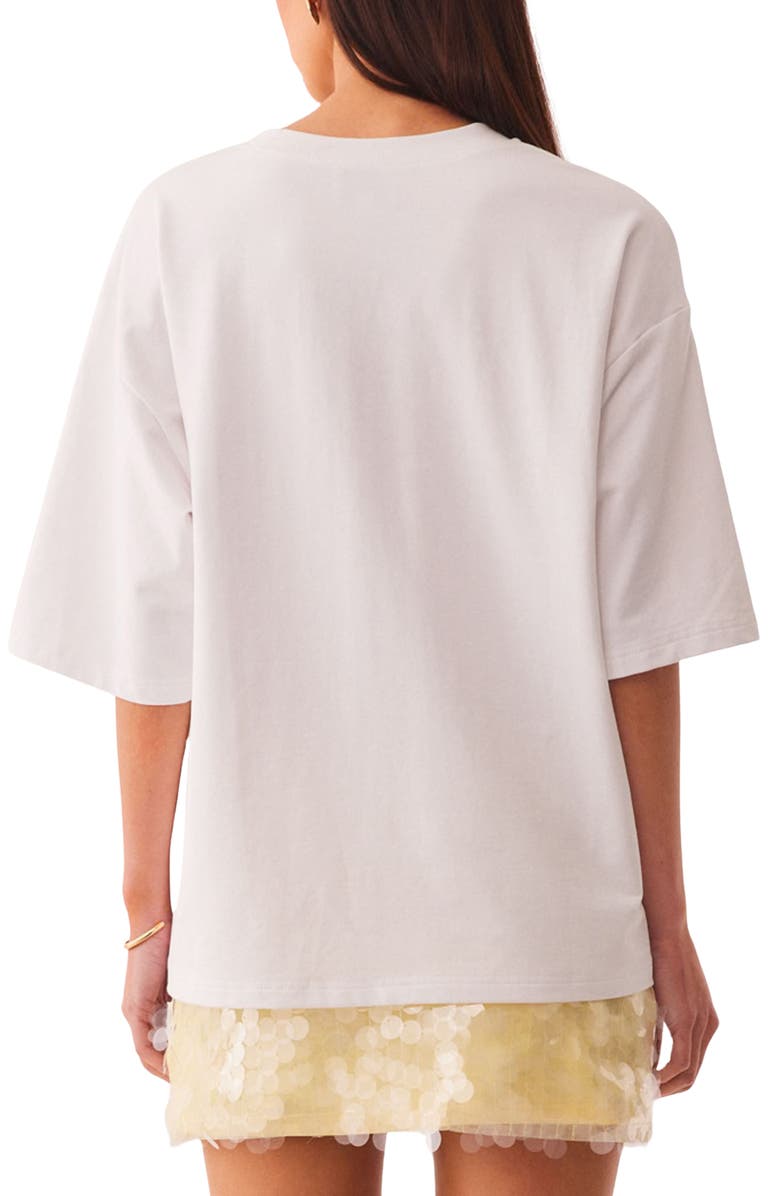SNDYS Mai Tai Cord Embellished Floral Stretch Cotton T-Shirt, Alternate, color, Yellow Floral