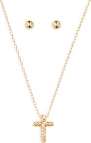 Argento Vivo Sterling Silver Cross Pendant & Stud Earrings Set