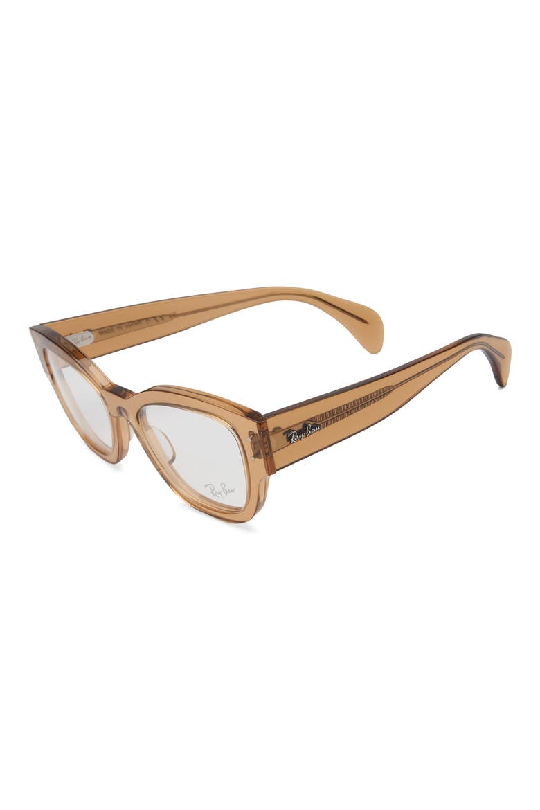 52mm Square Optical Glasses, Main, color, LIGHT BROWN
