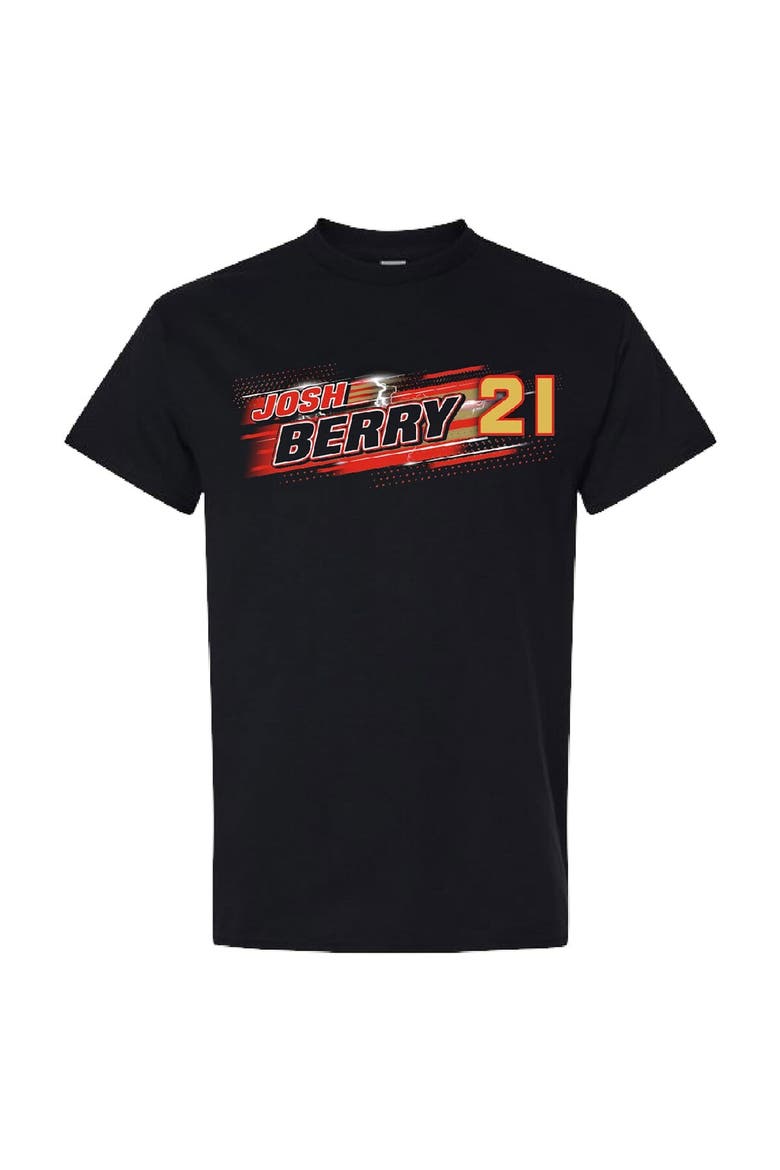 Men's Checkered Flag Sports  Black Josh Berry  Name & Number T-Shirt, Alternate, color, Black