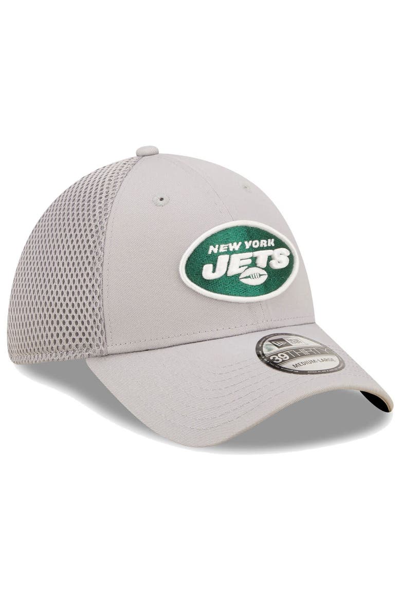 Men's New Era Gray New York Jets Team Neo 39THIRTY Flex Hat, Alternate, color, Gray