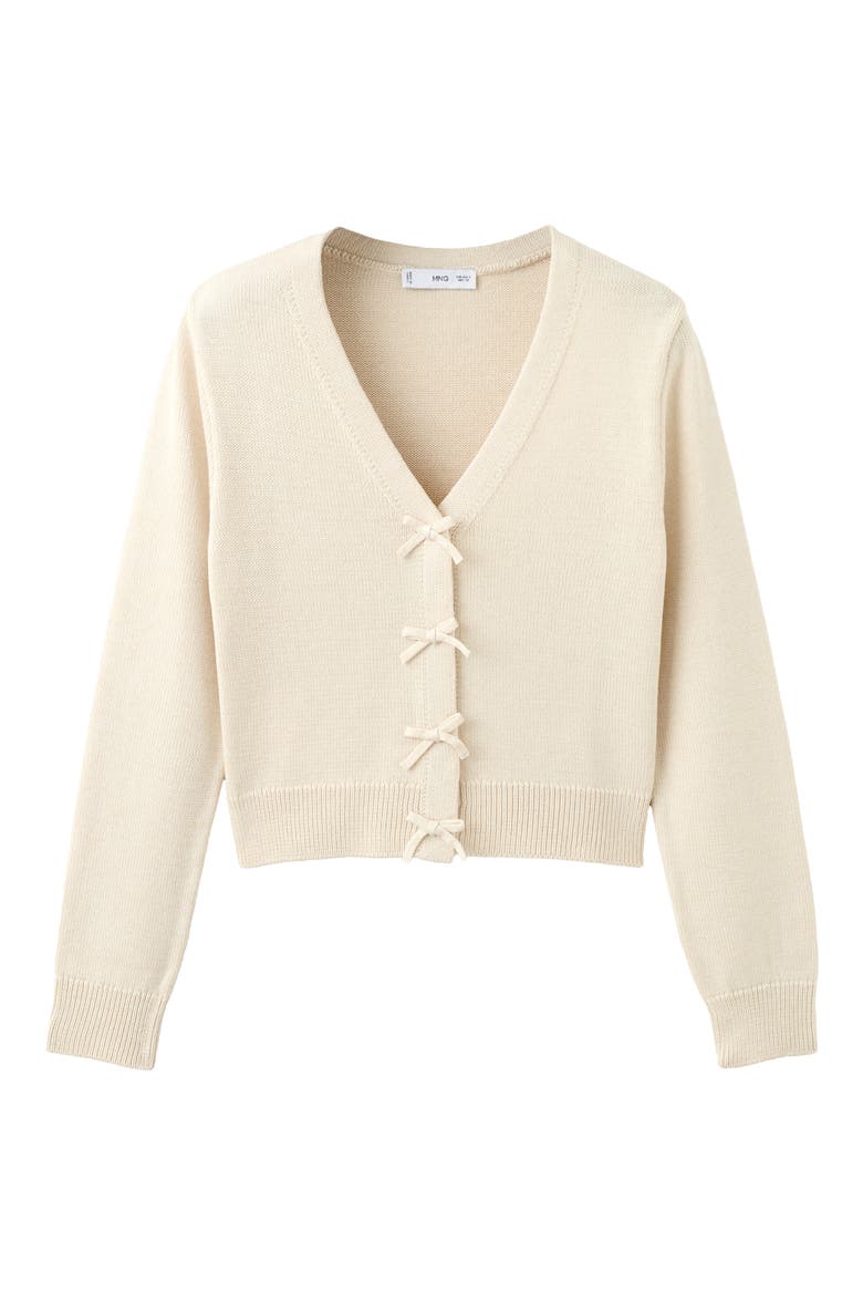 Bow Embellished Cardigan, Alternate, color, ECRU