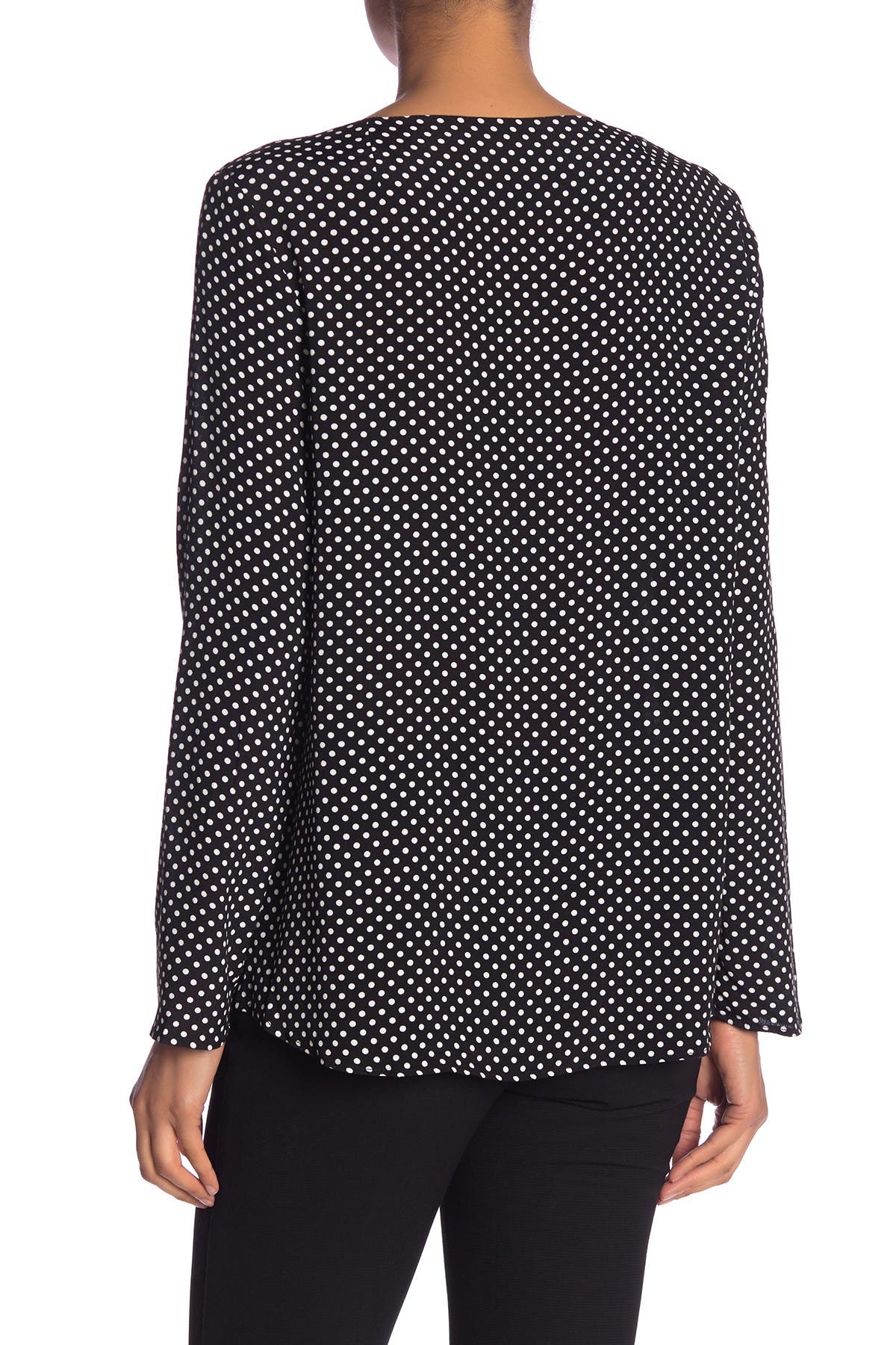 PHILOSOPHY BY RPUBLIC CLOTHING Polka Dot Boatneck Long Sleeve Blouse ...