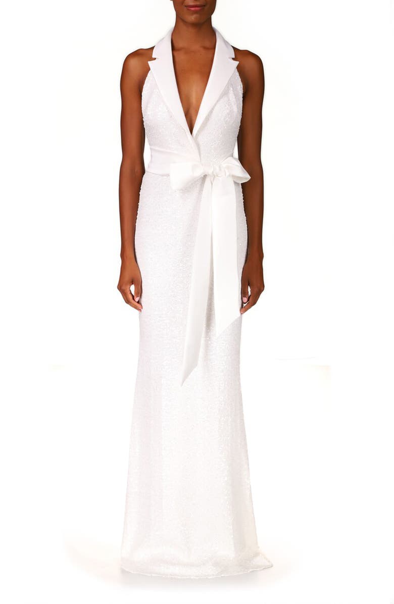 Robe De Soirée Badgley Mischka Noire à Col Halter - Taille 8 - Neuf Sans étiquettes - Formelle