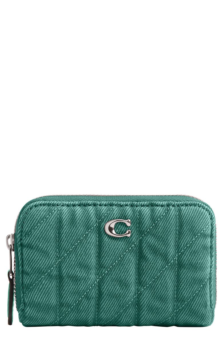 COACH Essential Quilted Denim Zip Wallet, Main, color, 