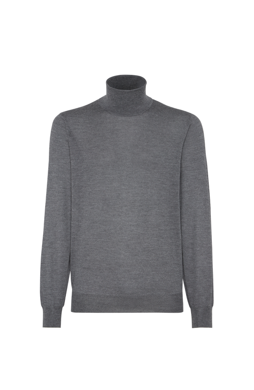 Brunello Cucinelli Cashmere And Silk Lightweight Sweater In Gray
