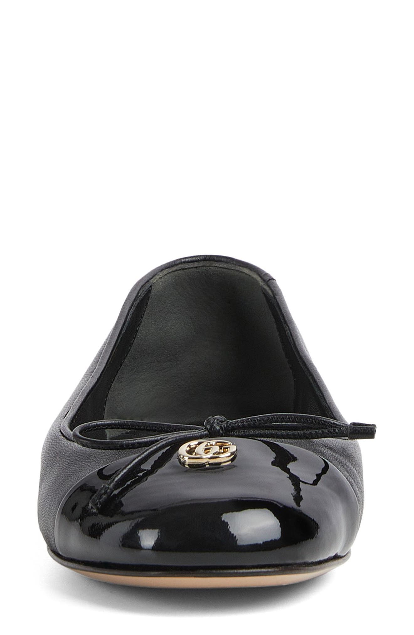 Gucci Double G Cap Toe Ballet Flat, Alternate, color, 