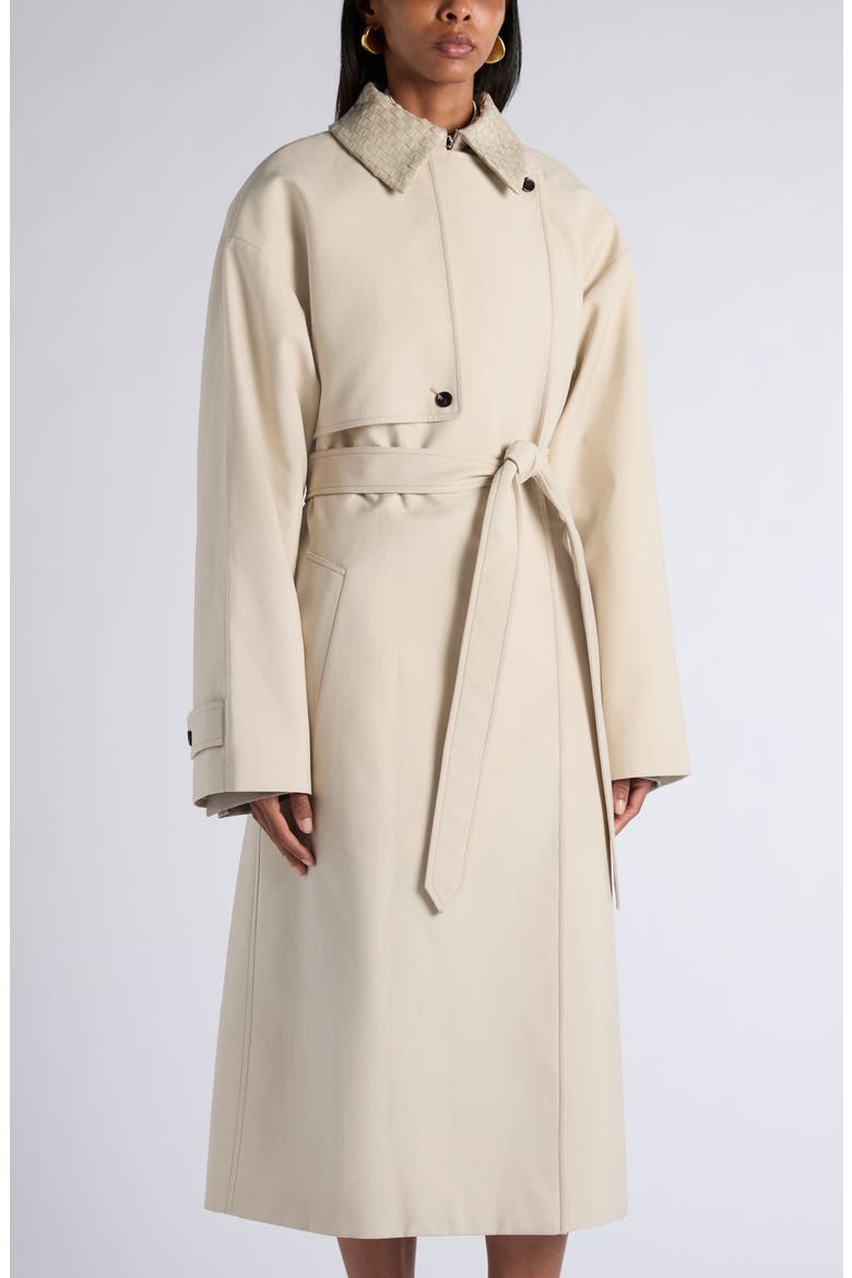 Woven Cotton Trench Coat, Alternate, color, 2512 BEIGE/ LIGHT BLUE