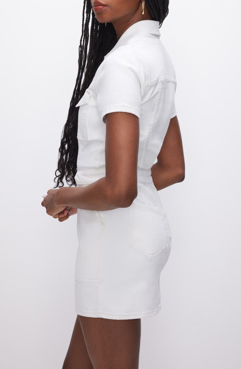 Good American Fit for Success Denim Utility Dress, Alternate, color, White001