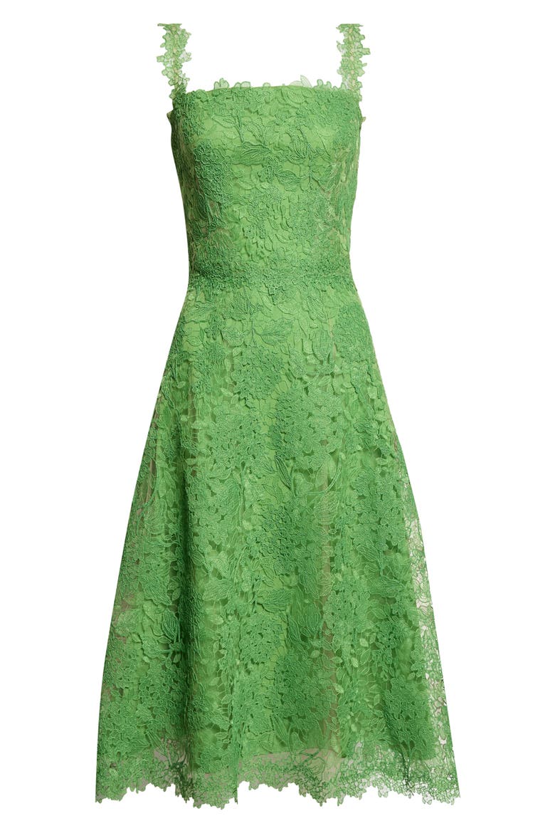 Hydrangea Lace Cocktail Dress, Main, color, LAWN GREEN