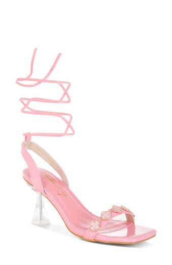 Ebina Charm Clear Heel Ankle Wrap Sandal