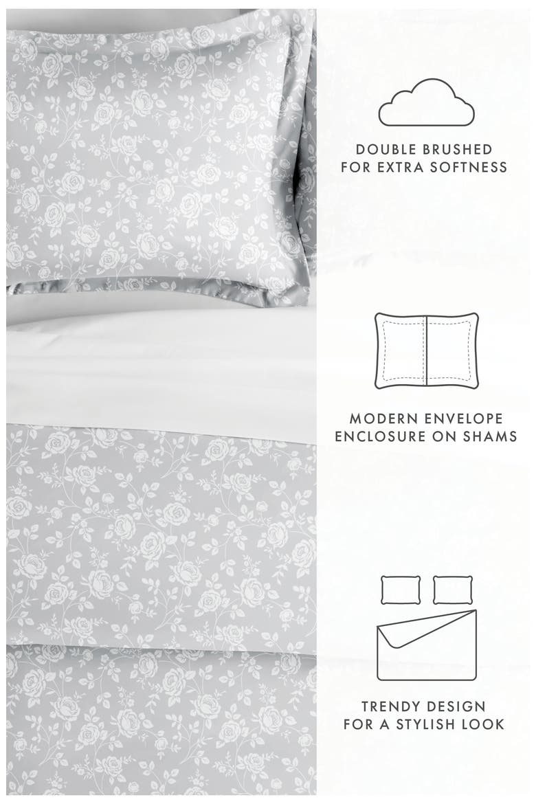 IENJOY HOME 3-Piece King Duvet Set - Light Grey, Alternate, color, LIGHT GRAY