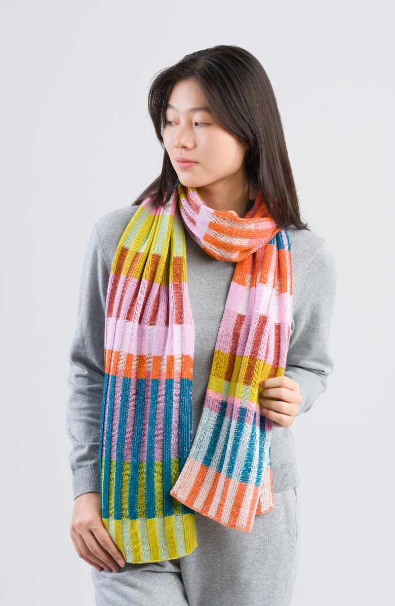 verloop Mosaic Stripe Scarf, Alternate, color, Rust Lilac