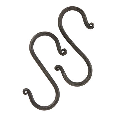 Hand Forged S Hook Set of 2 Black Iron Kitchen Decor