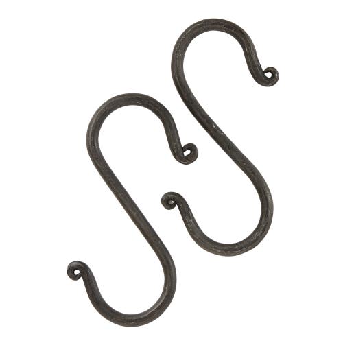 Tag Hand Forged S Hook Set Of 2 Black Iron Kitchen Decor