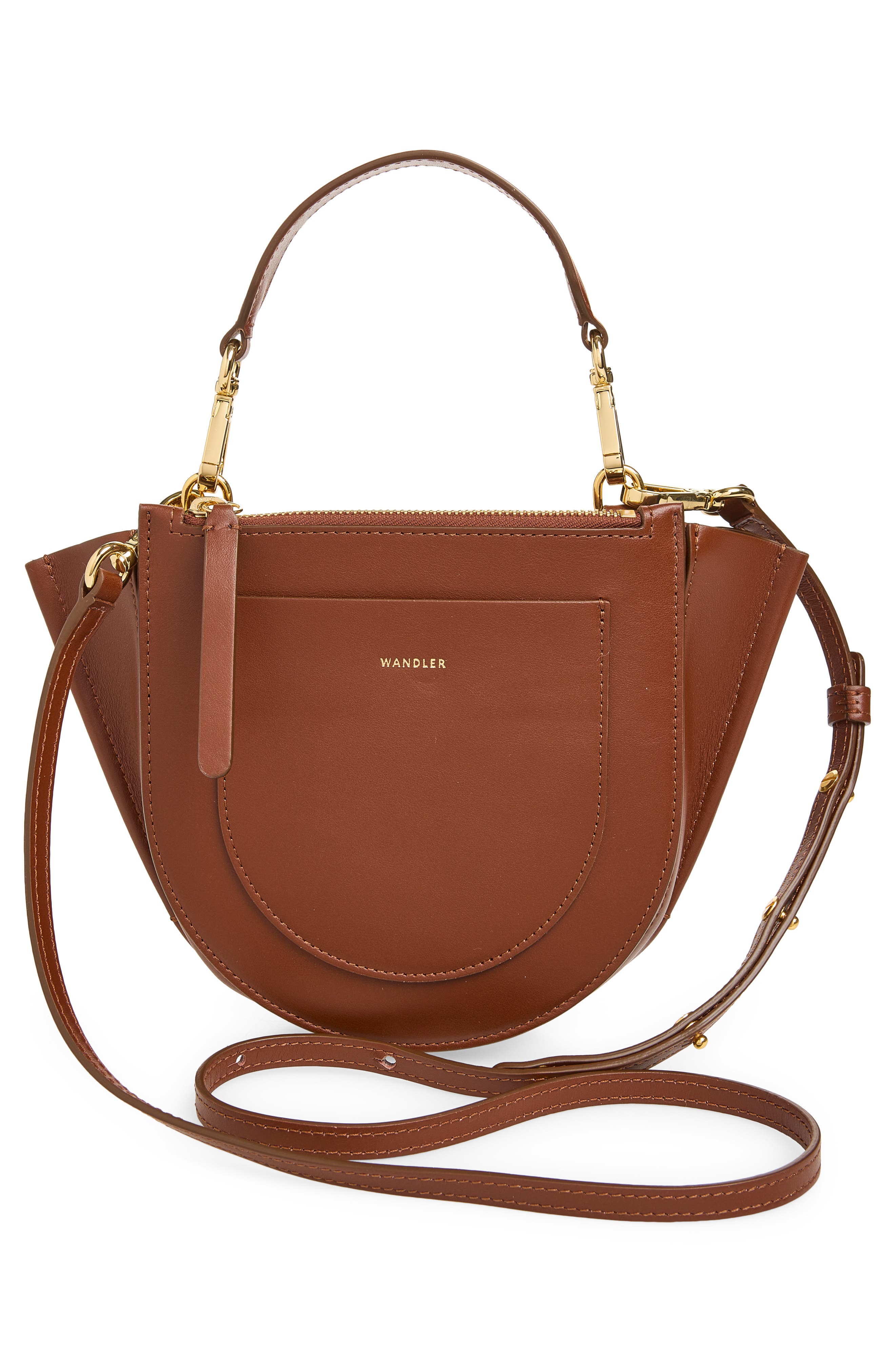 Wandler Mini Hortensia Two-Tone Leather & Raffia Handbag, Alternate, color, Beige Raffia