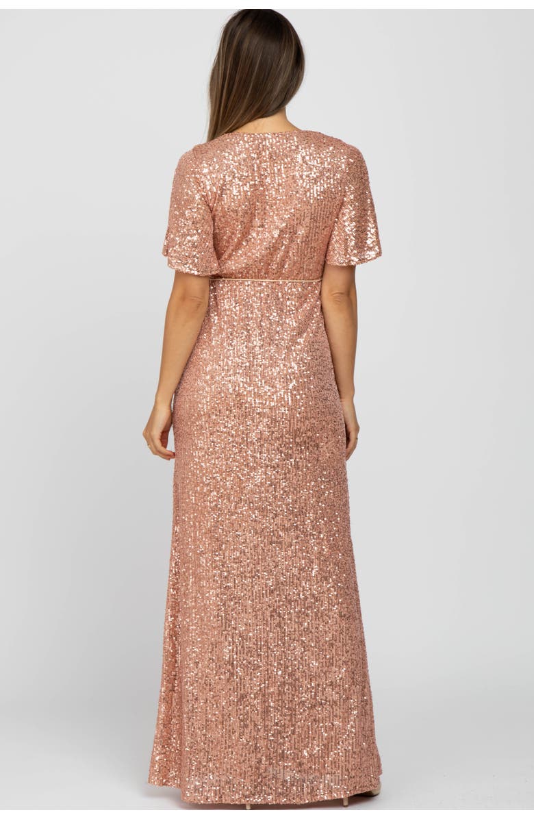 PinkBlush Sequin Short Sleeve Maxi Dress, Alternate, color, Pink