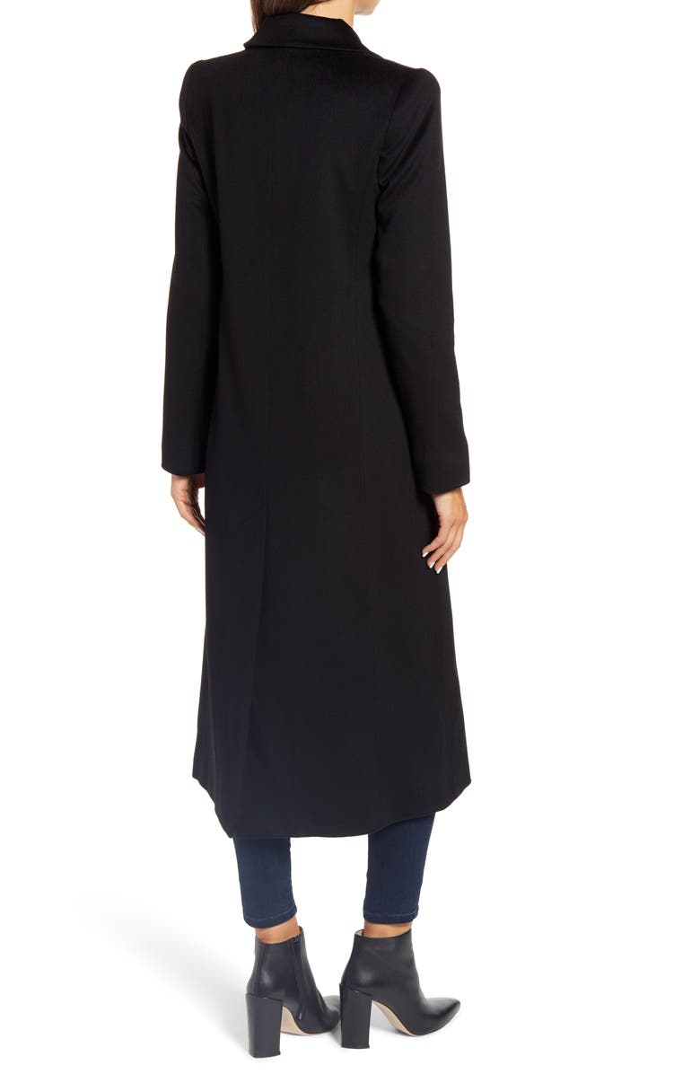 Fleurette Notch Collar Long Wool Coat, Alternate, color, 