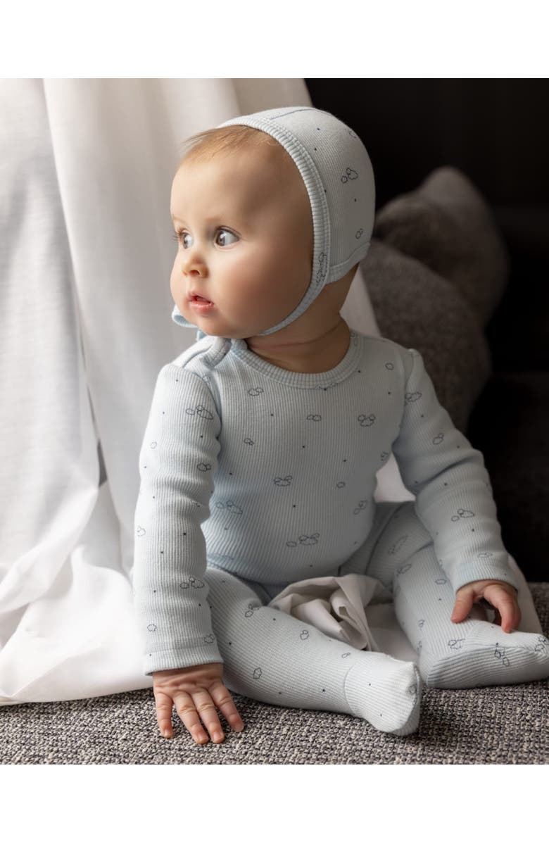 MiniMoi 3 Piece Baby Cotton Rich Footie Set, Alternate, color, Blue