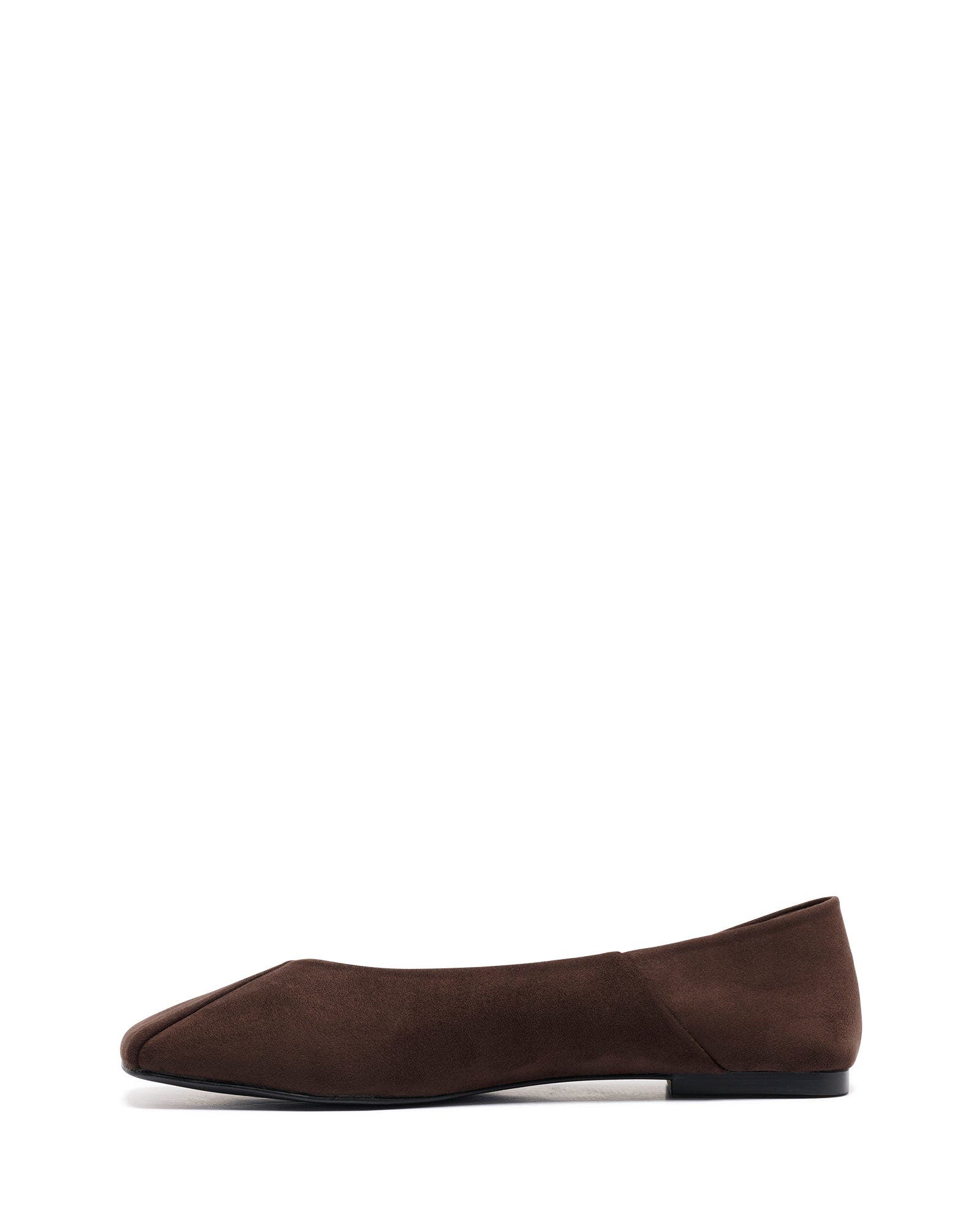 Gaia Square Toe Flats, Alternate, color, CHOCOLATE FAUX SUEDE