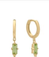 Murkani Huggies with Hanging Peridot Baguette