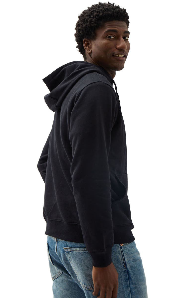 37381 Men's Recycled Fleece Hoodie, Alternate, color, Black