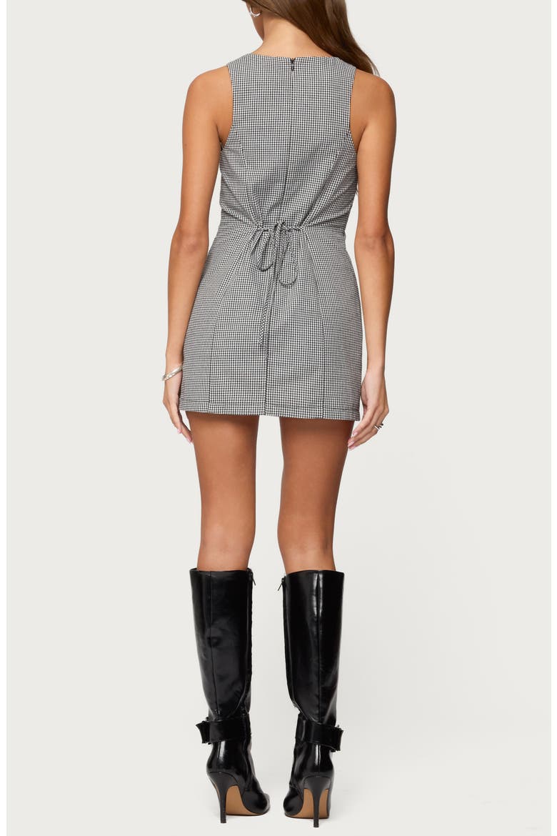Macee Gingham Sleeveless Romper, Alternate, color, BLACK-AND-WHITE