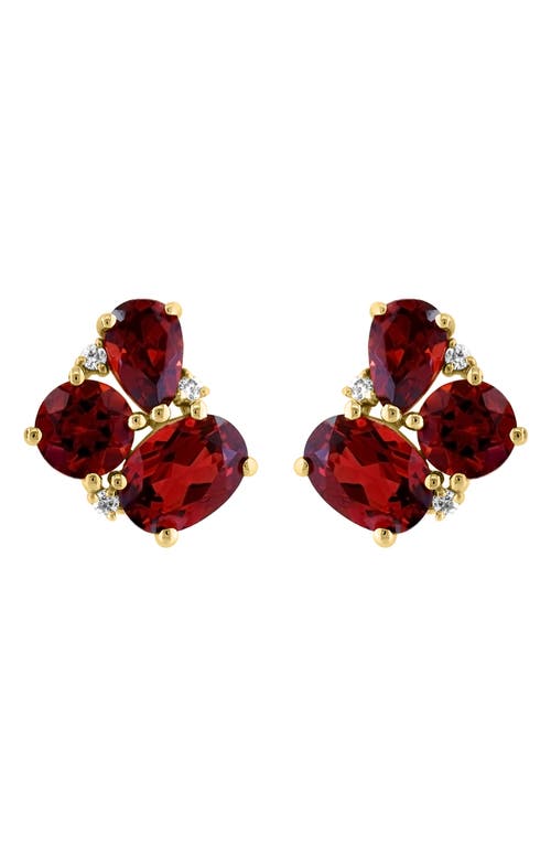 Effy Garnet & Diamond Stud Earrings In Red
