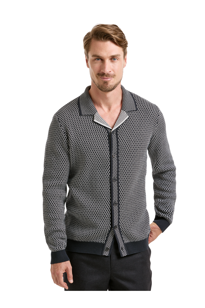 Cotton Button Front Cardigan Sweater, Alternate, color, Black/White