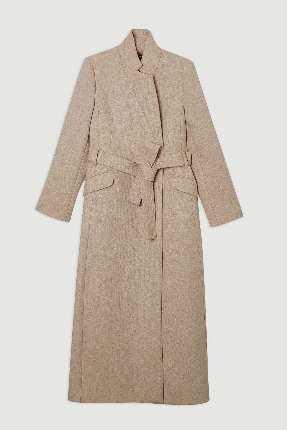 Wool Notch Neck Tailored Maxi Coat - image 2