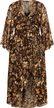 City Chic Cameron Paisley Faux Wrap Maxi Dress