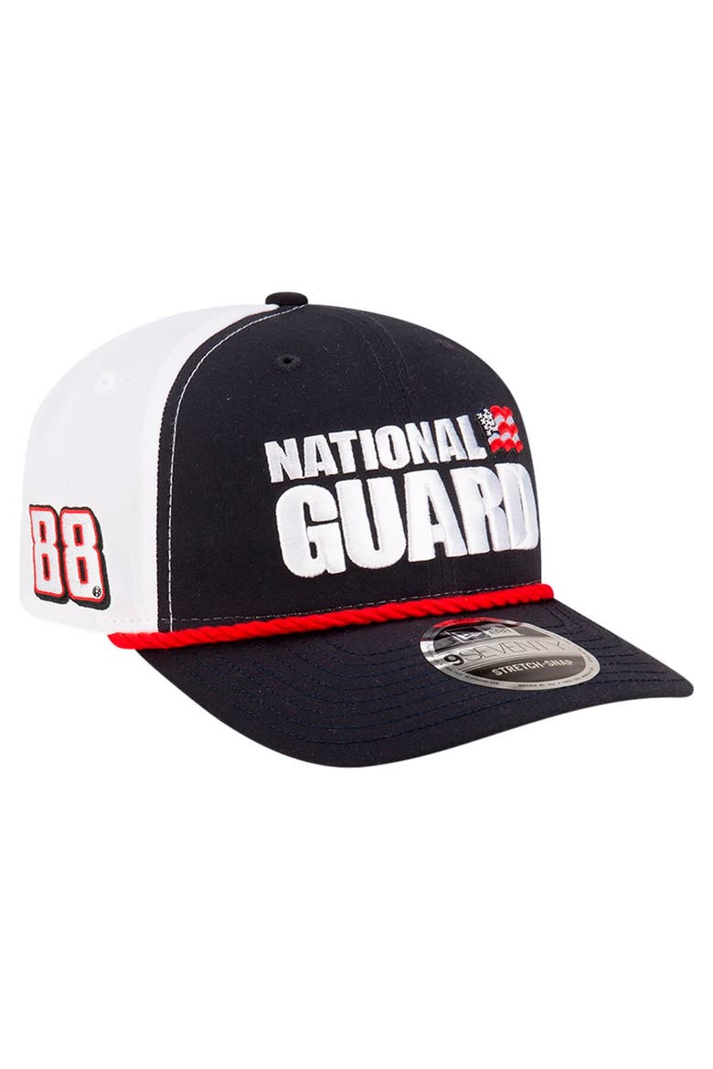 Men's New Era Black/White Dale Earnhardt Jr. National Guard 9SEVENTY Stretch-Snap Hat, Alternate, color, Black