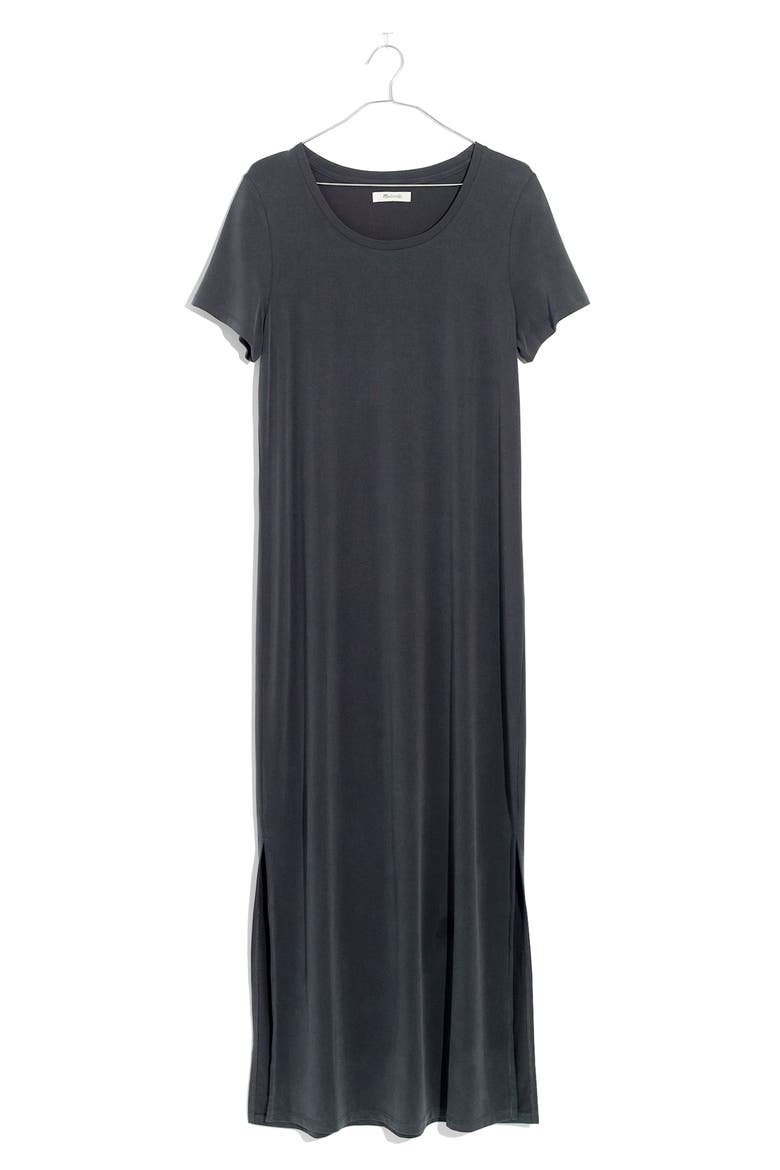 Sandwashed Maxi T-Shirt Dress, Alternate, color, DARK METAL