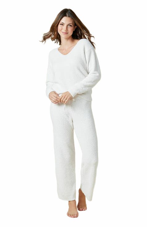 Solid Marshmallow V-Neck Lounge Set