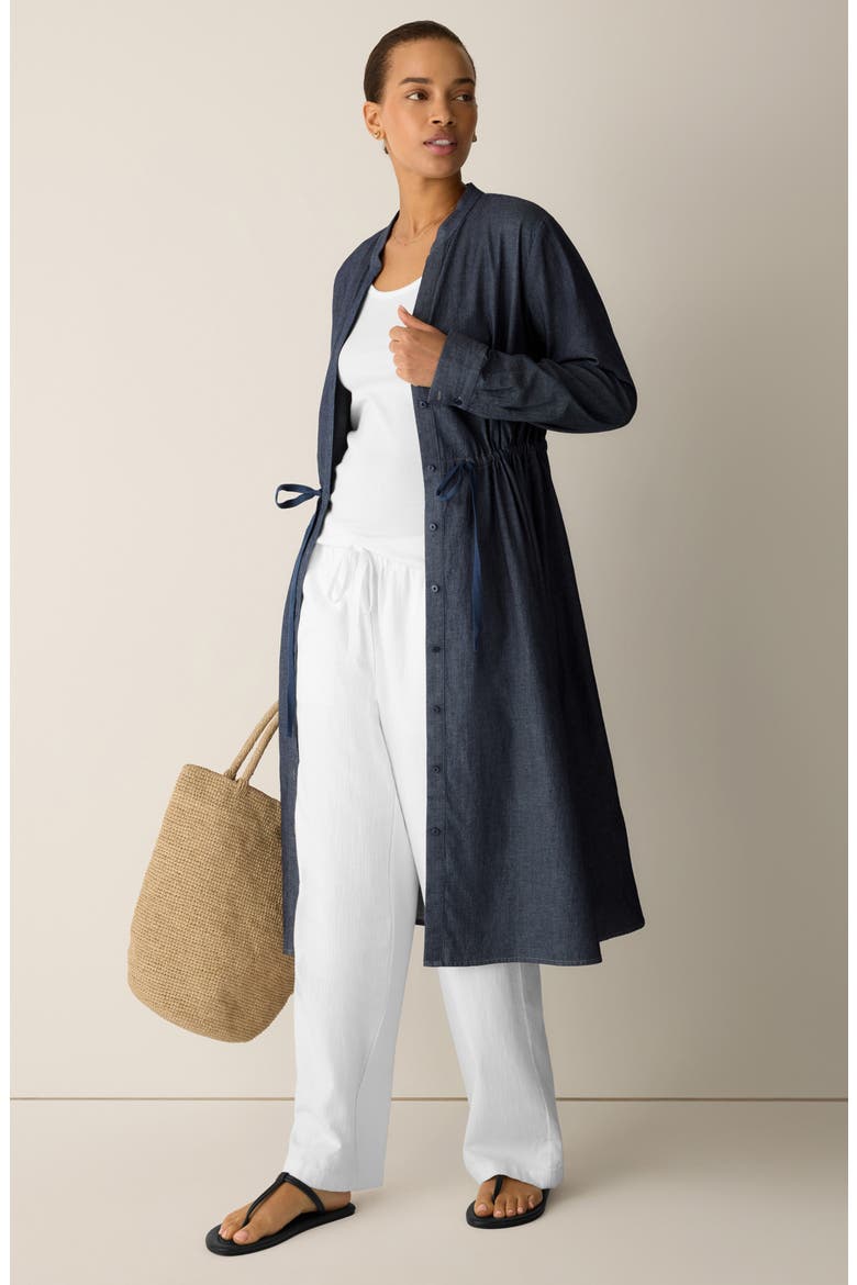 Organic Cotton Midi Shirtdress, Alternate, color, DENIM