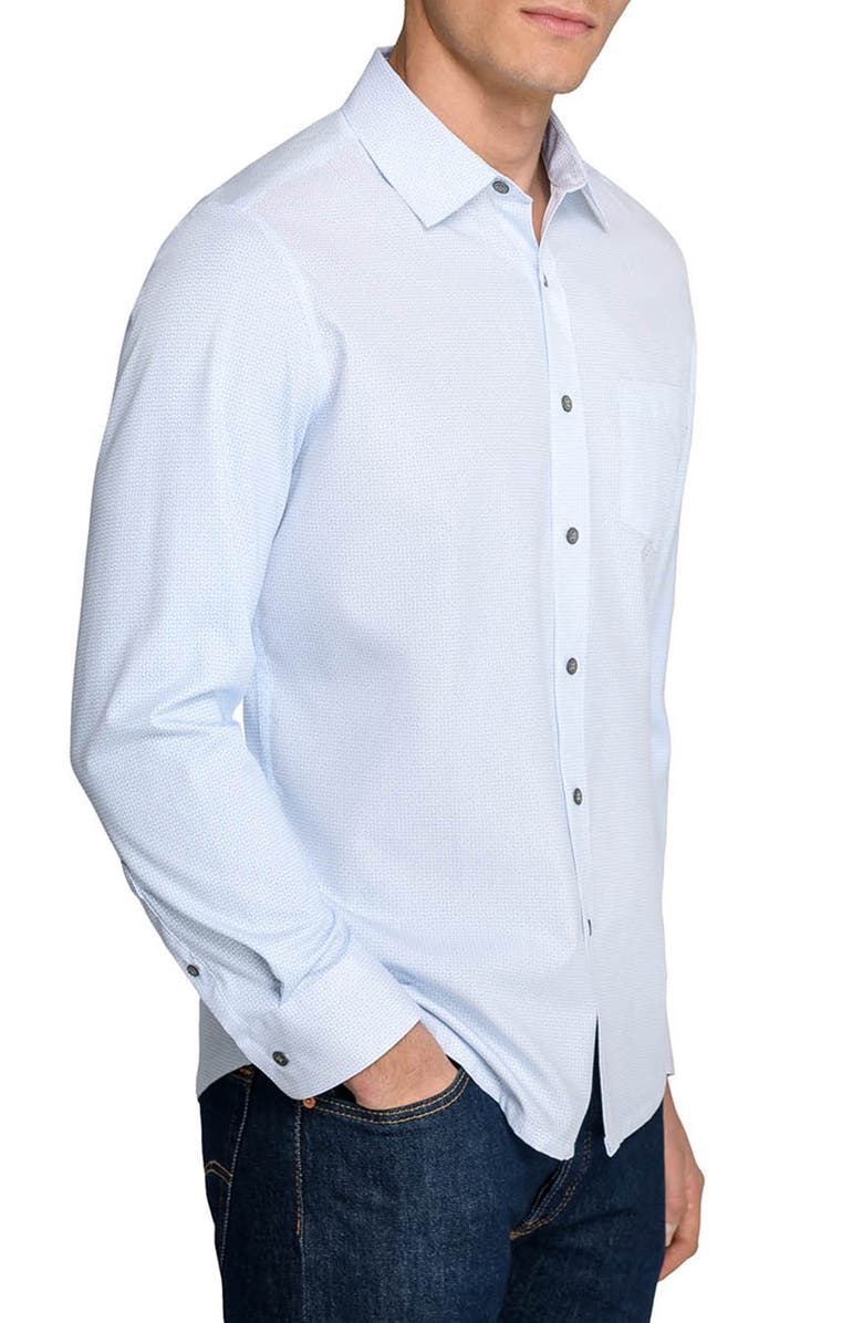 W.R.K Slim Fit Abstract Squiggle Reworked Button-Up Shirt, Alternate, color, White/ Blue