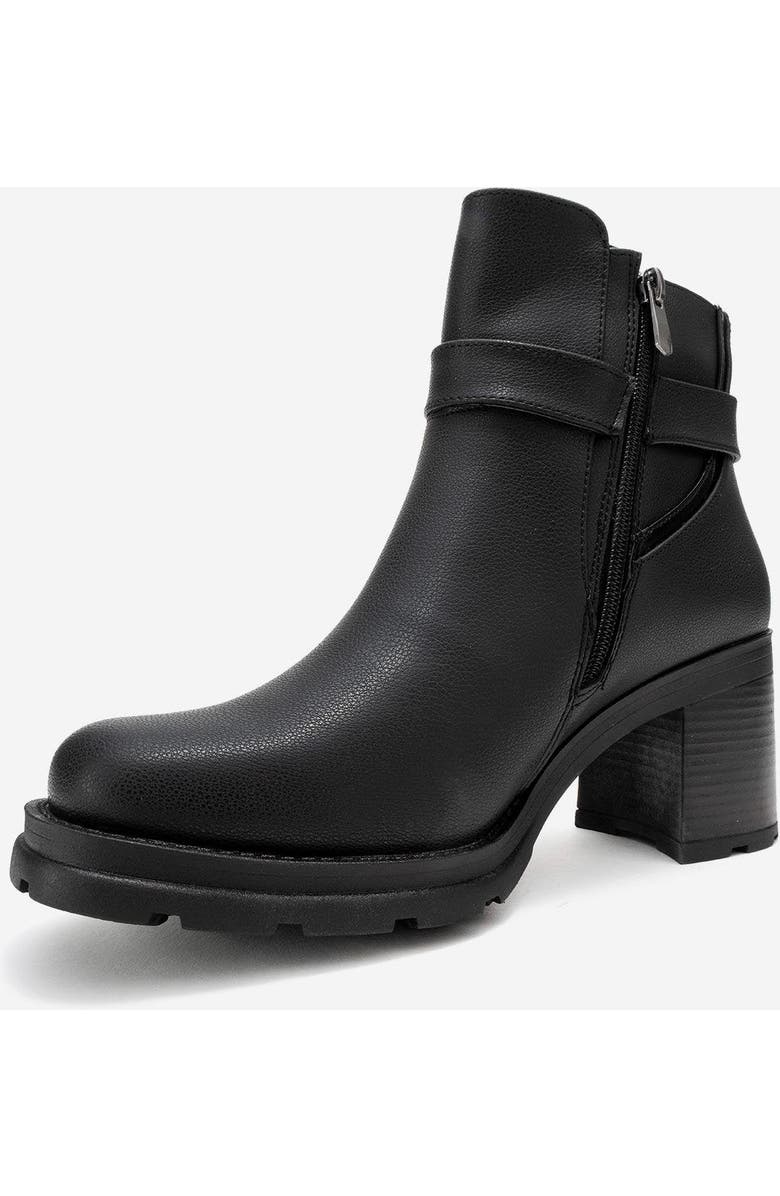 Prologue Shoes Heile Buckle Block Heel Boot, Alternate, color, Black