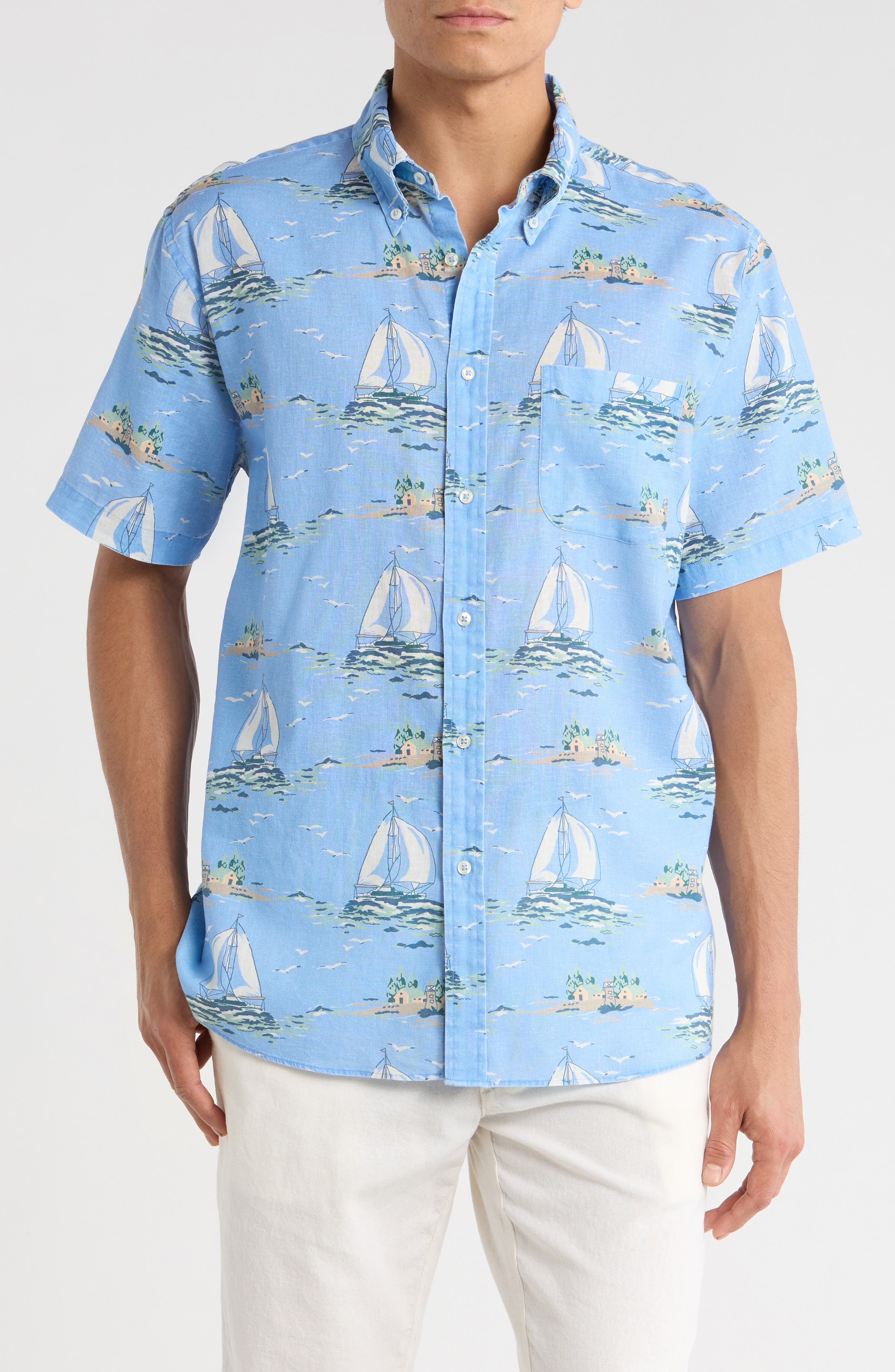 Brooks Brothers Boat Print Button-Up Shirt