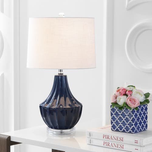 Jonathan Y Tate Ceramic Led Table Lamp In Navy