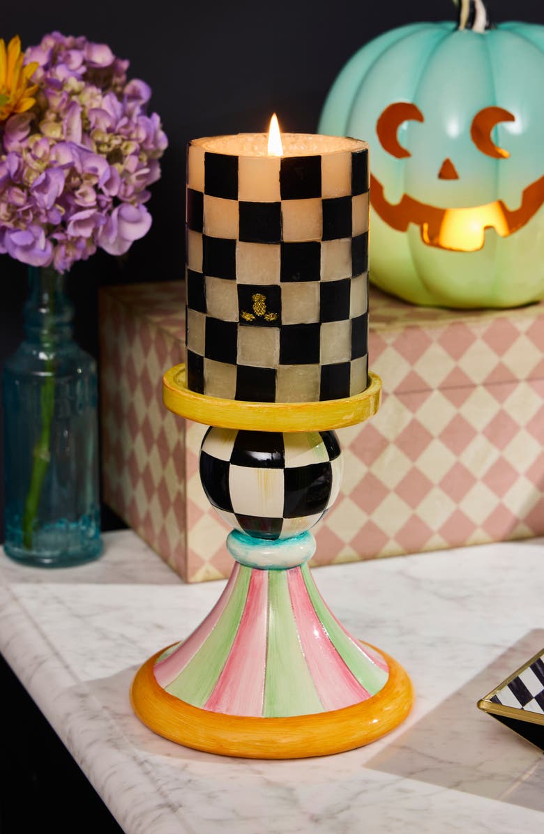 MACKENZIE CHILDS Trick or Treat Set of 3 Pillar Candleholders, Alternate, color,