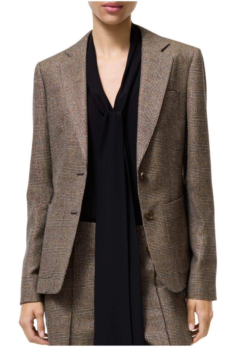 Wool Linen Blend Tailored Jacket, Main, color, Soap beige/brown