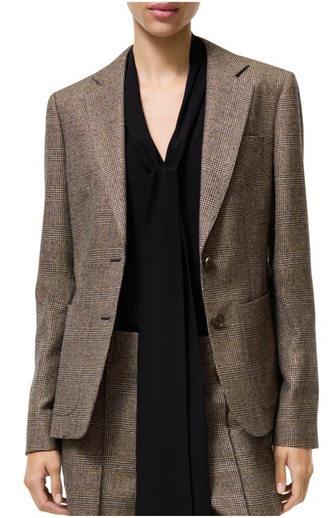 Wool Linen Blend Tailored Jacket