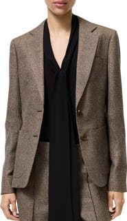 Burberry Wool Linen Blend Tailored Jacket