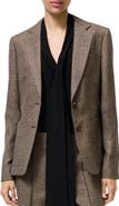 Burberry Wool Linen Blend Tailored Jacket