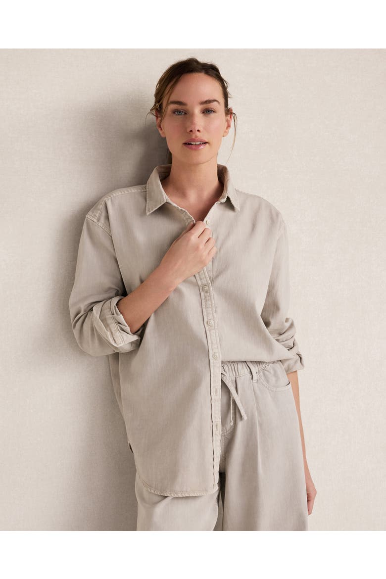 The Daily Shirt in Cotton Denim Ecru, Main, color, Garment Dye Ash