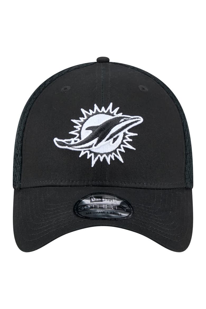 Men's New Era Black Miami Dolphins Main Neo 39THIRTY Flex Hat, Alternate, color, Black