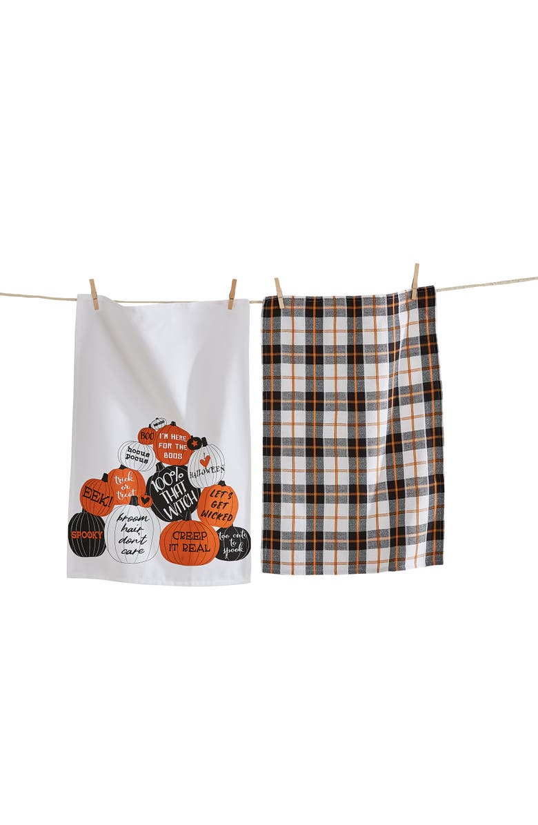 tag Halloween Trick or Treat Dishtowel Set of 2 Multicolor, Main, color,