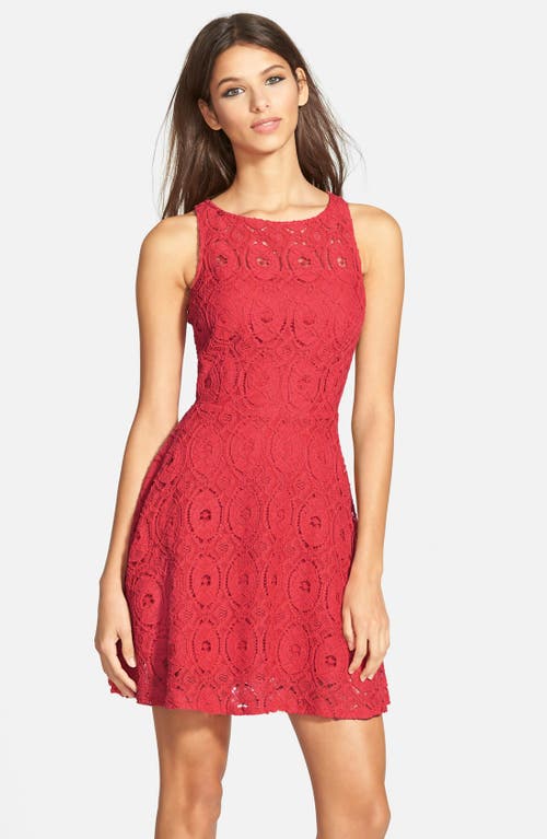BB Dakota by Steve Madden BB Dakota Renley Lace Fit & Flare Minidress in True Red  product