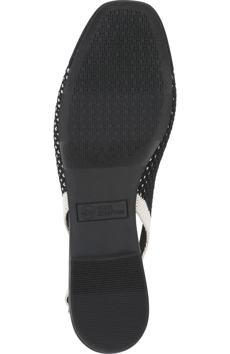 White Mountain Footwear Bonie Slingback Flat, Alternate, color, Black/ Cream Multi