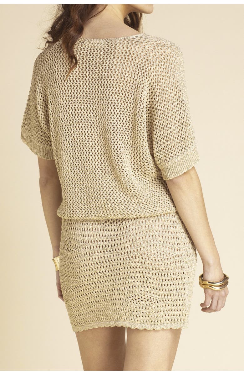 Sunday St. Tropez Leo Crochet Cover-Up Loose Top, Alternate, color, 